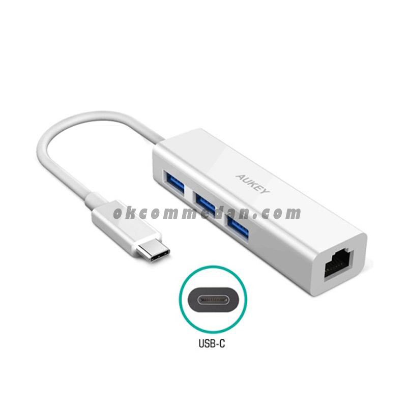 Aukey CB-C17 USB-C 3 Port Gigabit Ethernet Adapter