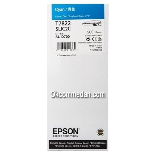 Epson T7822 Catridge Asli warna Cyan