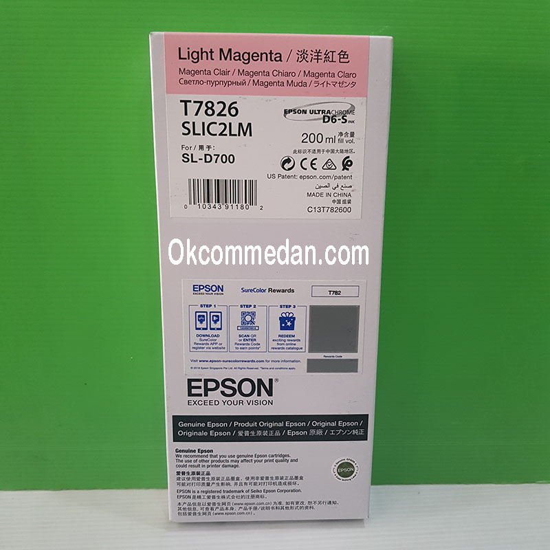 Epson T7826 Catridge Asli Warna Light Magenta ( Merah Muda )