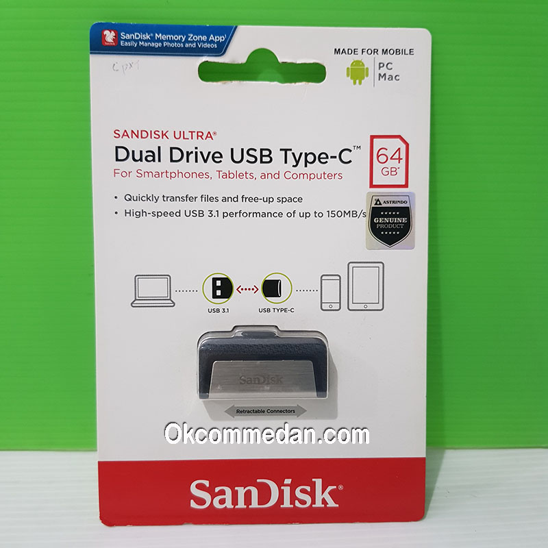 Sandisk Dual Drive USB Tipe-C 64 Gb