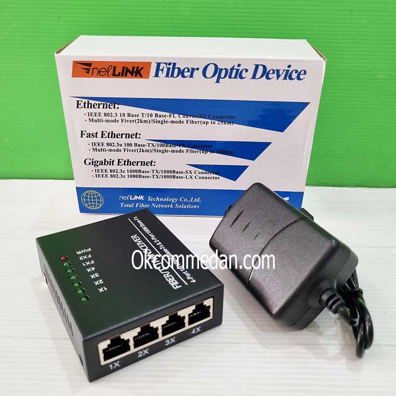 Ethernet Fiber Switch 2 Optical FO dan 4 Ethernet