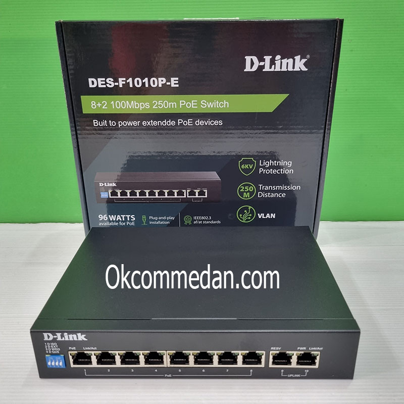 Dlink DES F1010P-E 8 Port PoE dan 2 Port Uplink Switch