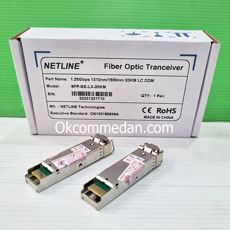 Jual Netline Fiber Optic Tranceiver SFP- GE- LX- 20 KM 1,25 Gbps