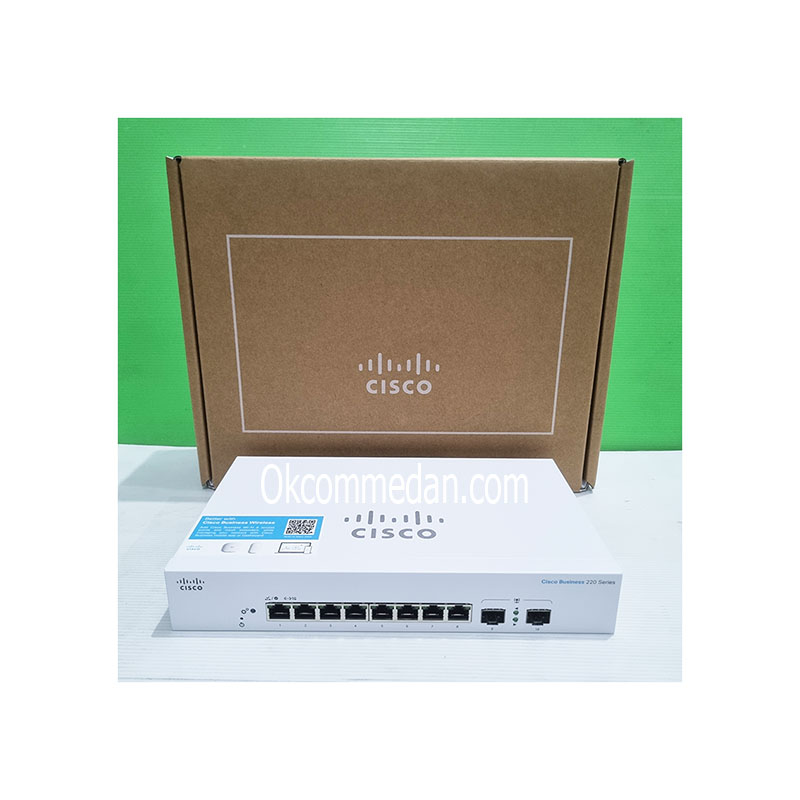 Cisco CS220-8T-E-2G 8 Port Gigabit Ethernet dan 2 Port SFP Switch Hub