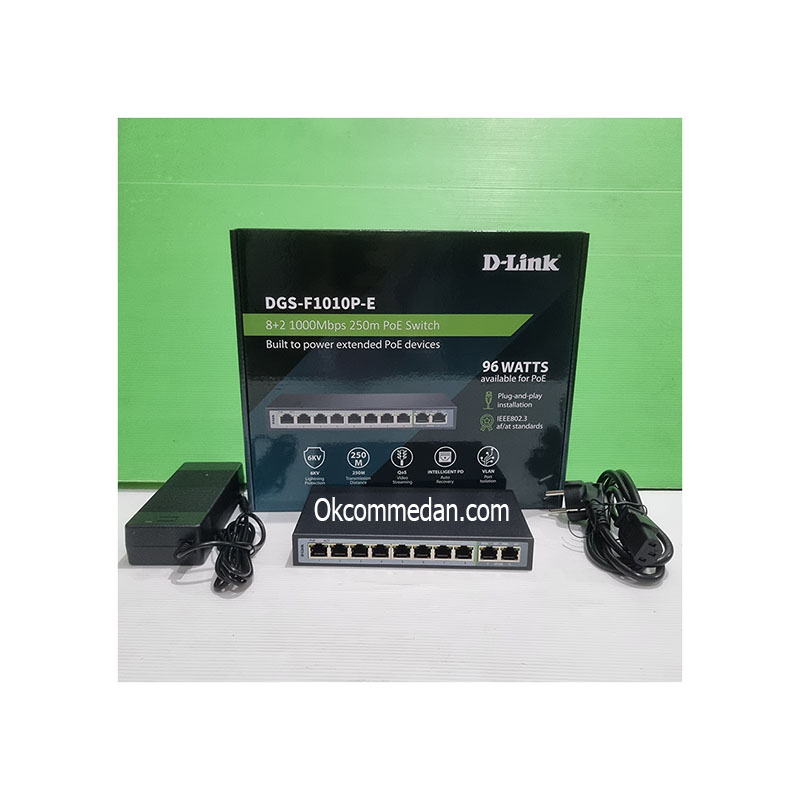 Dlink DGS-F1010P-E 8 Port PoE dan 2 Port Uplink Switch